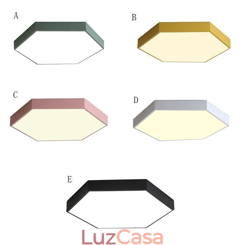 Luminária de teto hexagonal embutida simples contemporânea