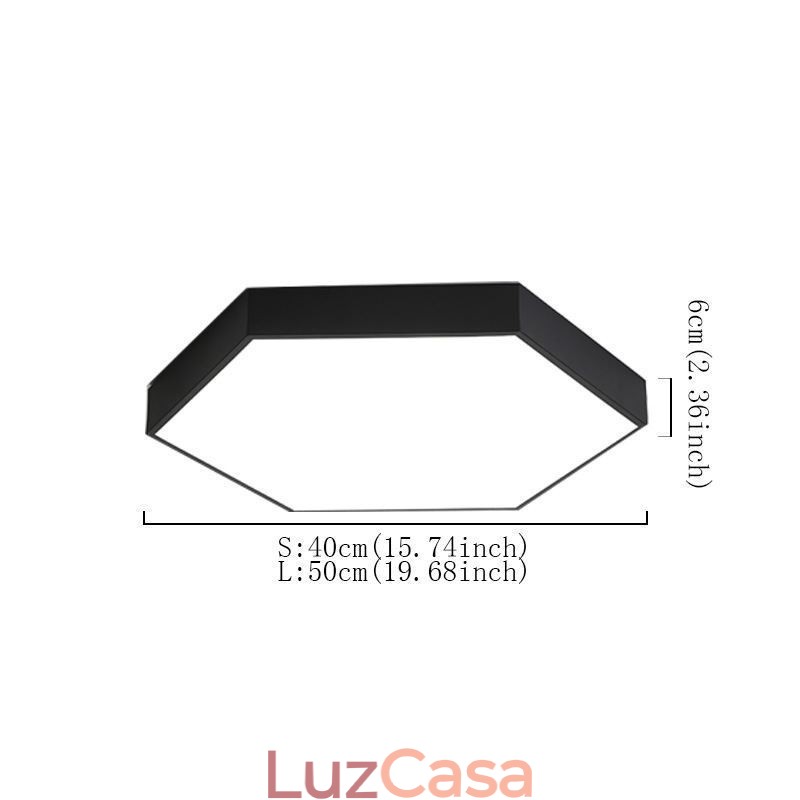 Luminária de teto hexagonal embutida simples contemporânea