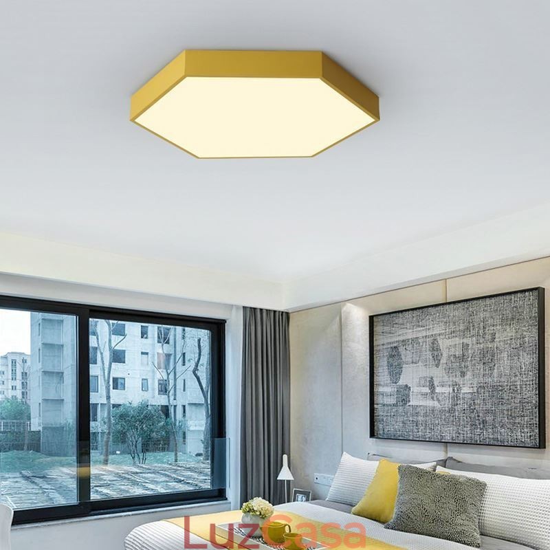 Luminária de teto hexagonal embutida simples contemporânea