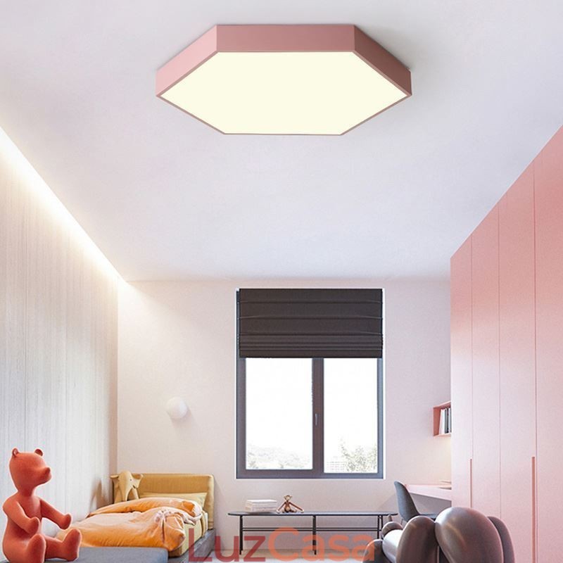 Luminária de teto hexagonal embutida simples contemporânea