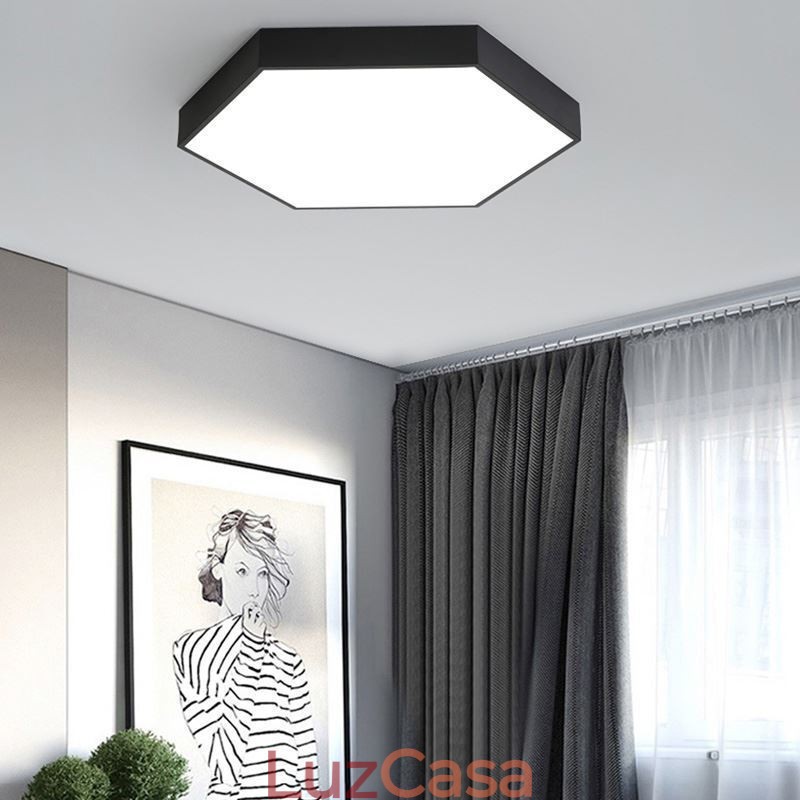 Luminária de teto hexagonal embutida simples contemporânea