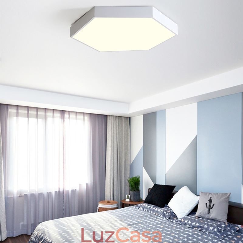 Luminária de teto hexagonal embutida simples contemporânea