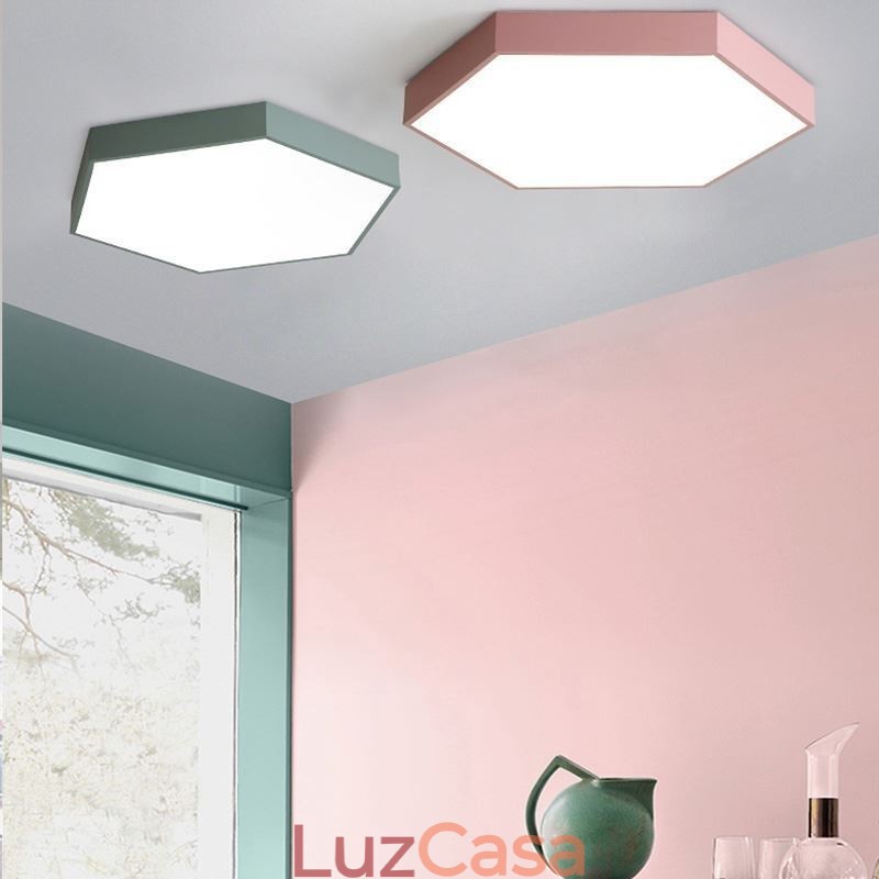 Luminária de teto hexagonal embutida simples contemporânea