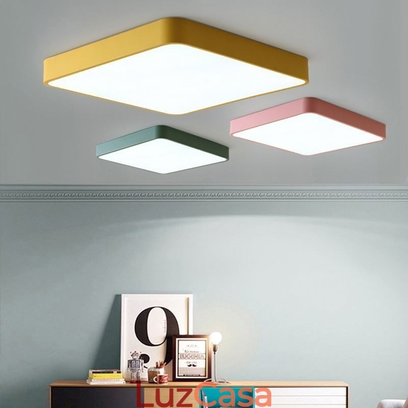 Simlpe Flush Mount Fino Quadrado Luz de Teto Economia de Energia
