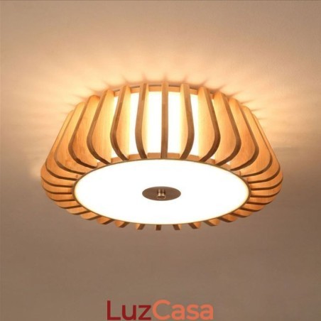 Iluminação de teto criativa de bambu para montagem embutida redonda nórdica Iluminação de teto criativa de bambu para montagem embutida redonda nórdica