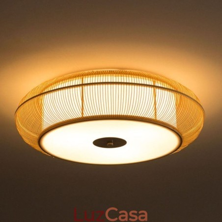 Luminária de teto redonda criativa japonesa de bambu especial chinesa embutida Luminária de teto redonda criativa japonesa de bambu especial chinesa embutida