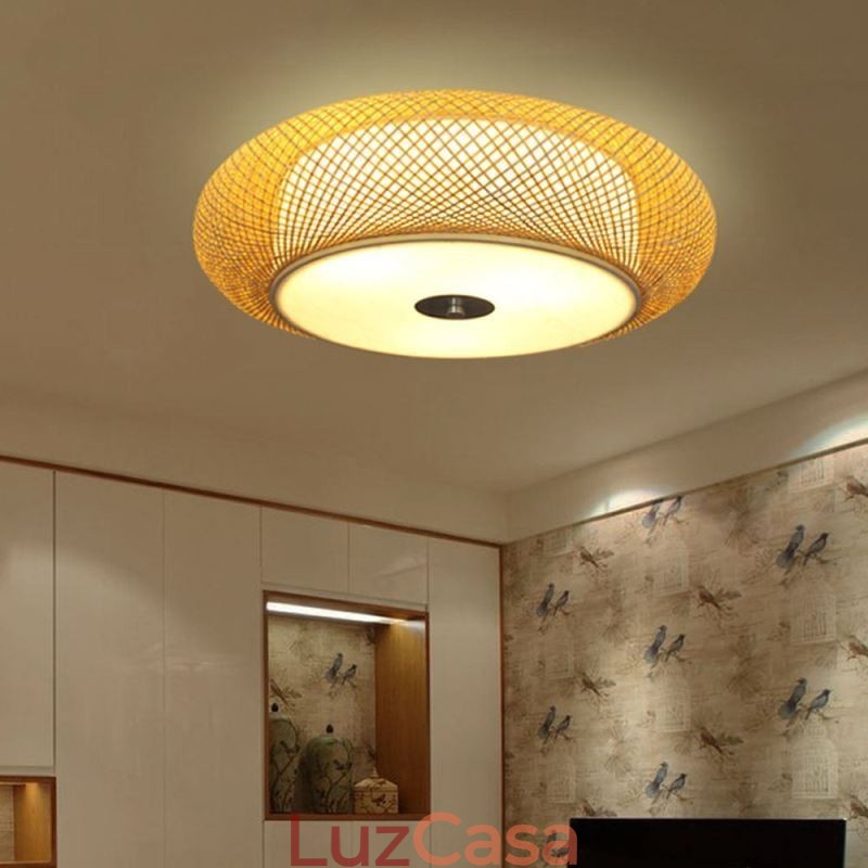 Iluminação de teto chinesa moderna de bambu embutida