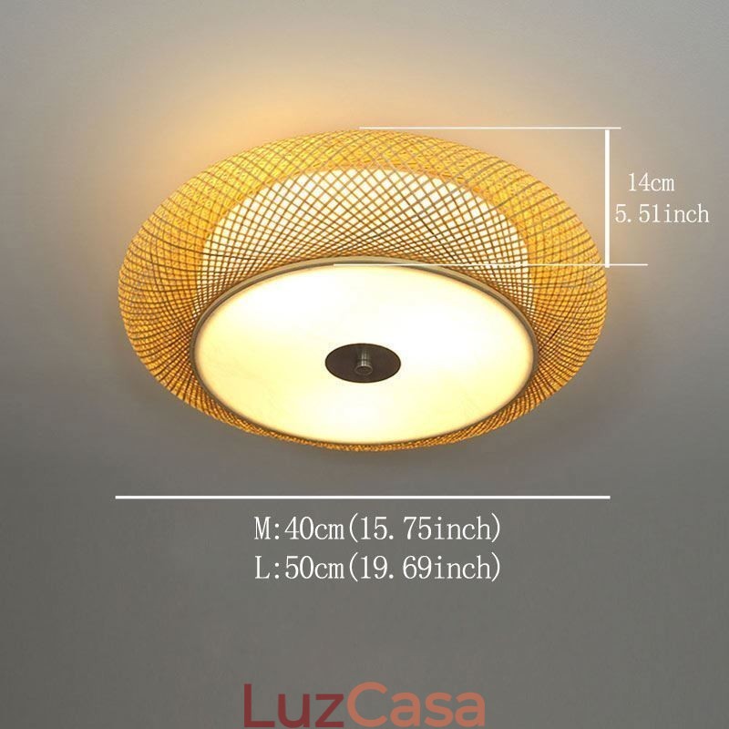 Iluminação de teto chinesa moderna de bambu embutida