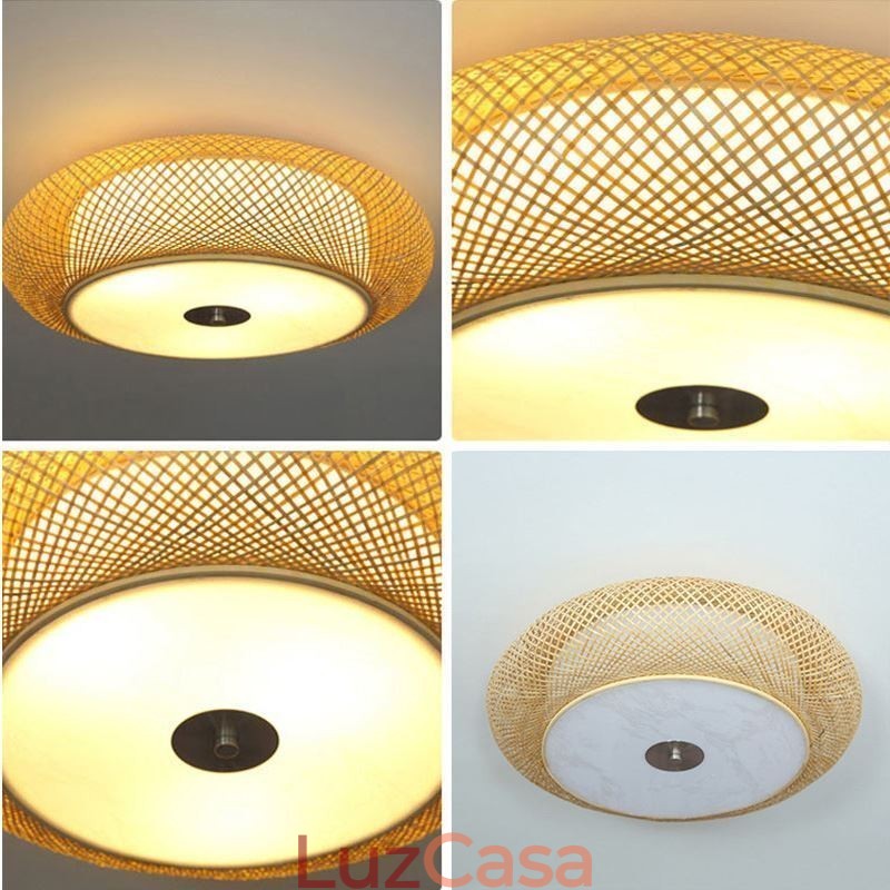 Iluminação de teto chinesa moderna de bambu embutida