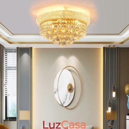 Luminária de teto de cristal de luxo com montagem embutida europeia Luminária de teto de cristal de luxo com montagem embutida europeia