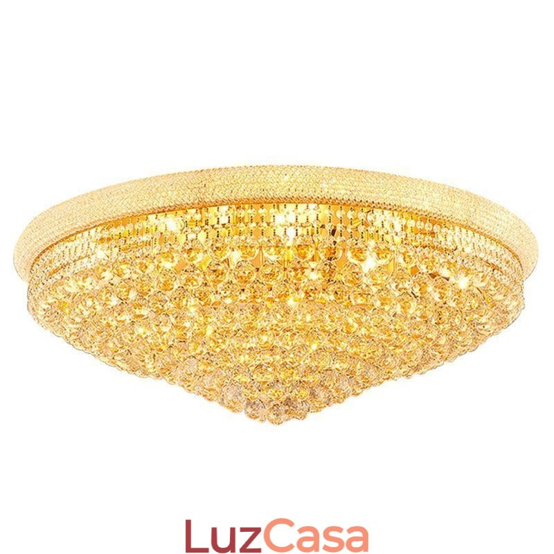 Luminária de teto de cristal de luxo com montagem embutida europeia