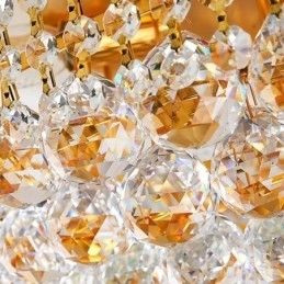 Luminária de teto de cristal de luxo com montagem embutida europeia