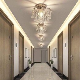 Luminária de teto de cristal único embutida e minimalista moderna