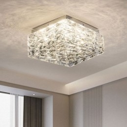 Luminária de teto de cristal embutida em três cores regulável