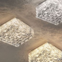 Luminária de teto de cristal embutida em três cores regulável