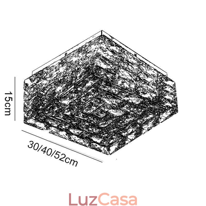Luminária de teto de cristal embutida em três cores regulável