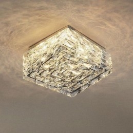 Luminária de teto de cristal embutida em três cores regulável