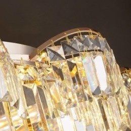 Luminária de teto de cristal redonda luxuosa com montagem embutida