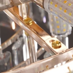 Luminária de teto de cristal redonda luxuosa com montagem embutida