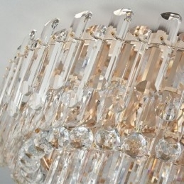Luminária de teto de cristal de luxo embutida redonda com decoração de cristal