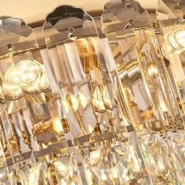 Luminárias de teto de decoração de cristal redondo com montagem embutida de cristal