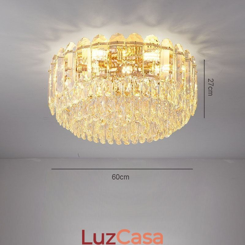 Luminárias de teto de decoração de cristal redondo com montagem embutida de cristal