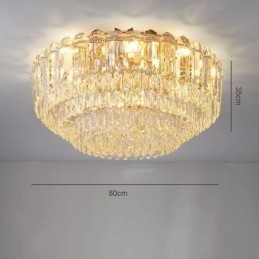Luminárias de teto de decoração de cristal redondo com montagem embutida de cristal