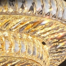 Luminária de teto de cristal redonda embutida para decoração em cristal