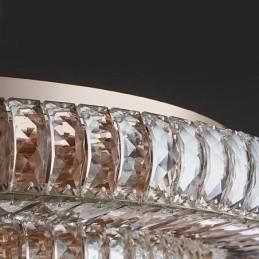 Luminária de teto de cristal redonda embutida para decoração em cristal