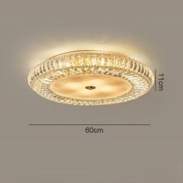 Luminária de teto de cristal redonda embutida para decoração em cristal