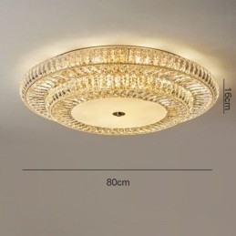 Luminária de teto de cristal redonda embutida para decoração em cristal