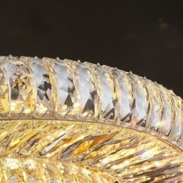 Luminária de teto de cristal redonda embutida para decoração em cristal