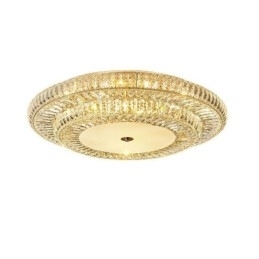 Luminária de teto de cristal redonda embutida para decoração em cristal