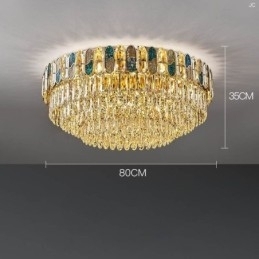 Luminária de teto de cristal embutida redonda com decoração de cristal abajur de concha de cristal