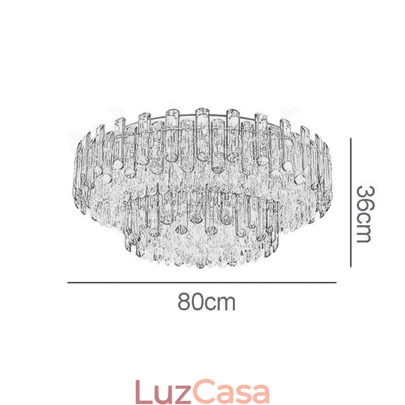 Luminária de teto redonda simples e moderna de cristal embutida para sala de jantar