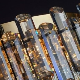 Luminária de teto de cristal simples, moderna, redonda, embutida, decorativa