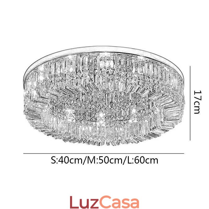 Luminária de teto moderna e elegante, luminária de teto de cristal embutida