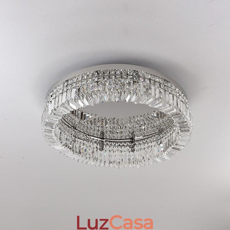 Luminária de teto moderna e elegante, luminária de teto de cristal embutida