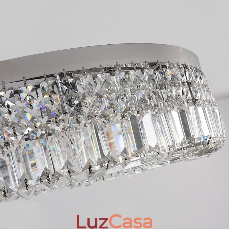 Luminária de teto moderna e elegante, luminária de teto de cristal embutida