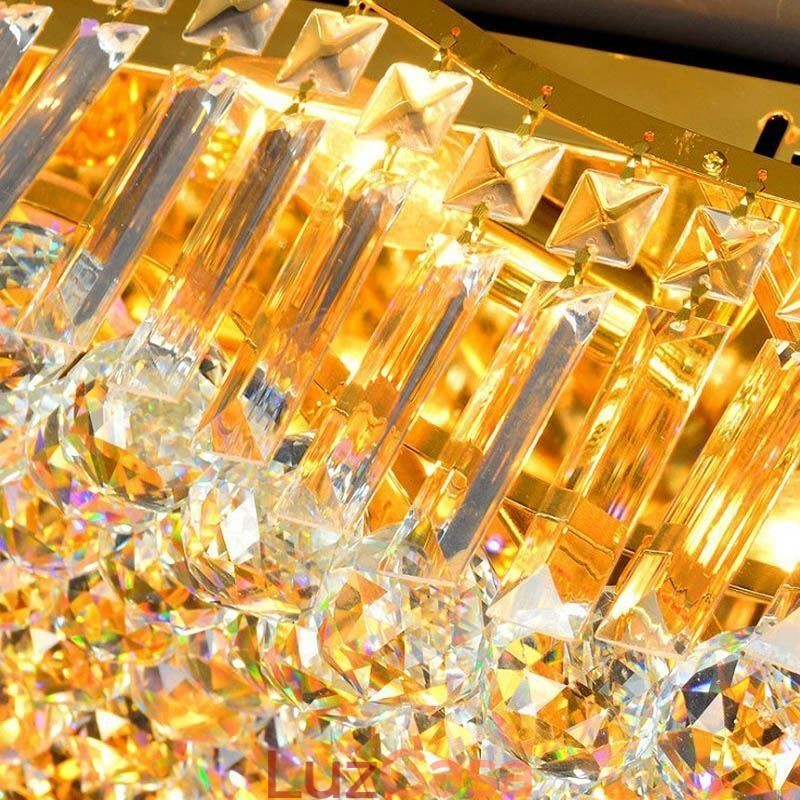 Lustre retangular de cristal europeu embutido