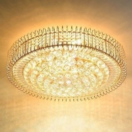 Luminária de teto de cristal redonda embutida estilo europeu
