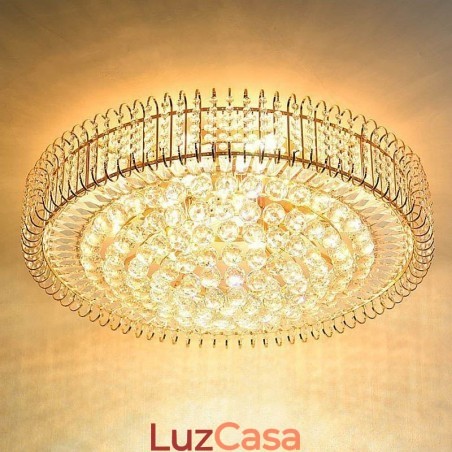 Luminária de teto de cristal redonda embutida estilo europeu Luminária de teto de cristal redonda embutida estilo europeu