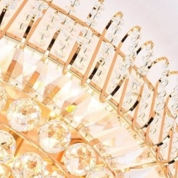 Luminária de teto de cristal redonda embutida estilo europeu