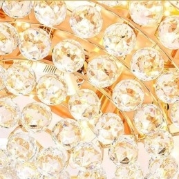 Luminária de teto de cristal redonda embutida estilo europeu