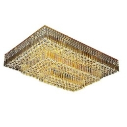 Lustre de cristal moderno de três níveis com montagem embutida