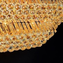 Lustre de cristal moderno de três níveis com montagem embutida