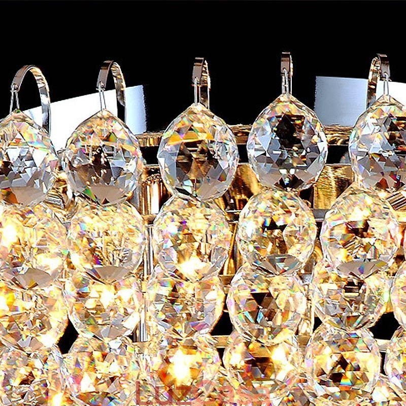 Luminária de teto redonda embutida em cristal estilo europeu