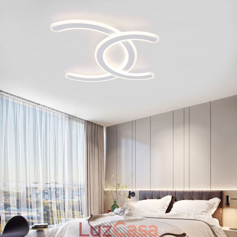 Luminária de teto acrílica moderna e simples com letra C embutida
