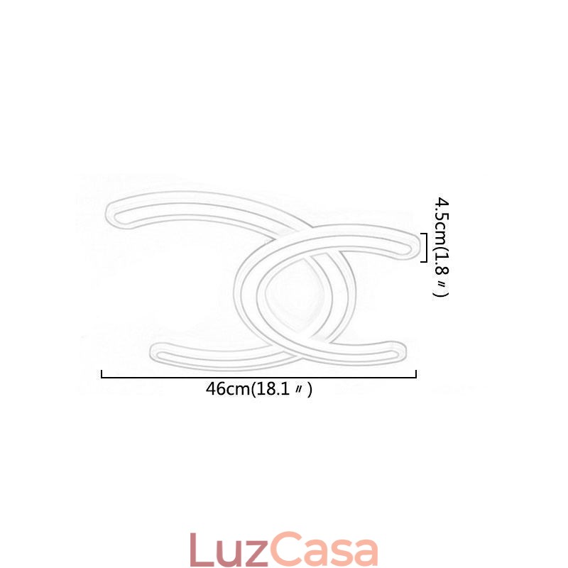 Luminária de teto acrílica moderna e simples com letra C embutida
