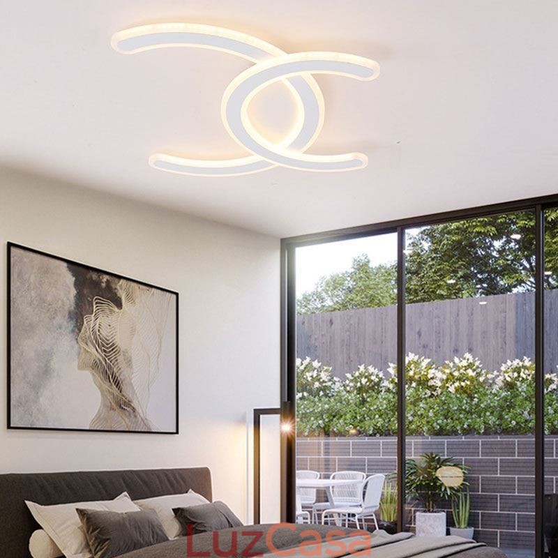 Luminária de teto acrílica moderna e simples com letra C embutida